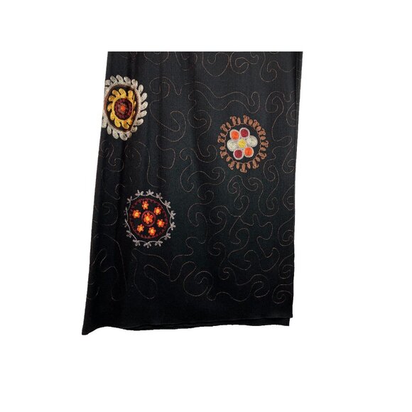 L Maria Di Ripabianca Cashmere Silk Wrap Skirt Floral Medallion Embroidery Fall - Picture 2 of 5